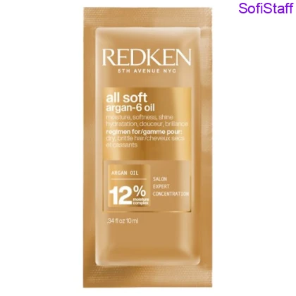 Пробник Redken All Soft Argan-6 Олійка з арганом для блиску сухого та ламкого волосся 10 мл
