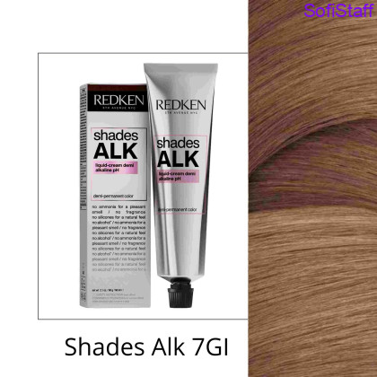 Redken Shades ALK Рідка напівстійка крем-фарба з лужним pH тон 7GI Lanzarote Gold Iridscent